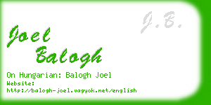 joel balogh business card